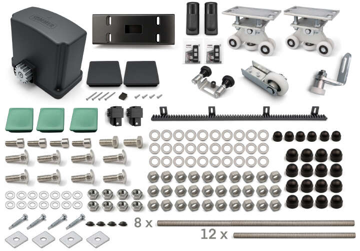 Schiebetor mit elektrischem Antrieb - Öffnungsrichtung Links